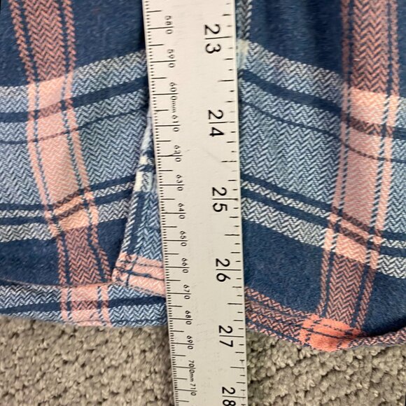 Fat Face Flannel Shirt Men's Large Plaid Check Cotton Iced Blue Pink Button Up - Picture 13 of 16